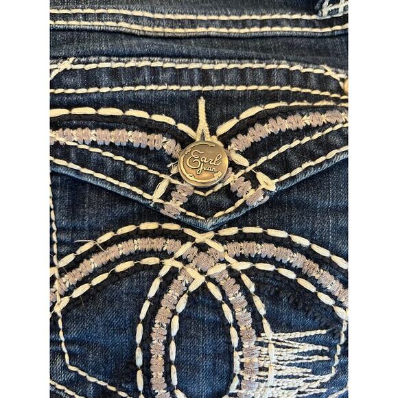 Earl Jean Jeans Capri Women 16P Y2K Grunge Thick Stitch Petite Western Cowgirl - Picture 9 of 12